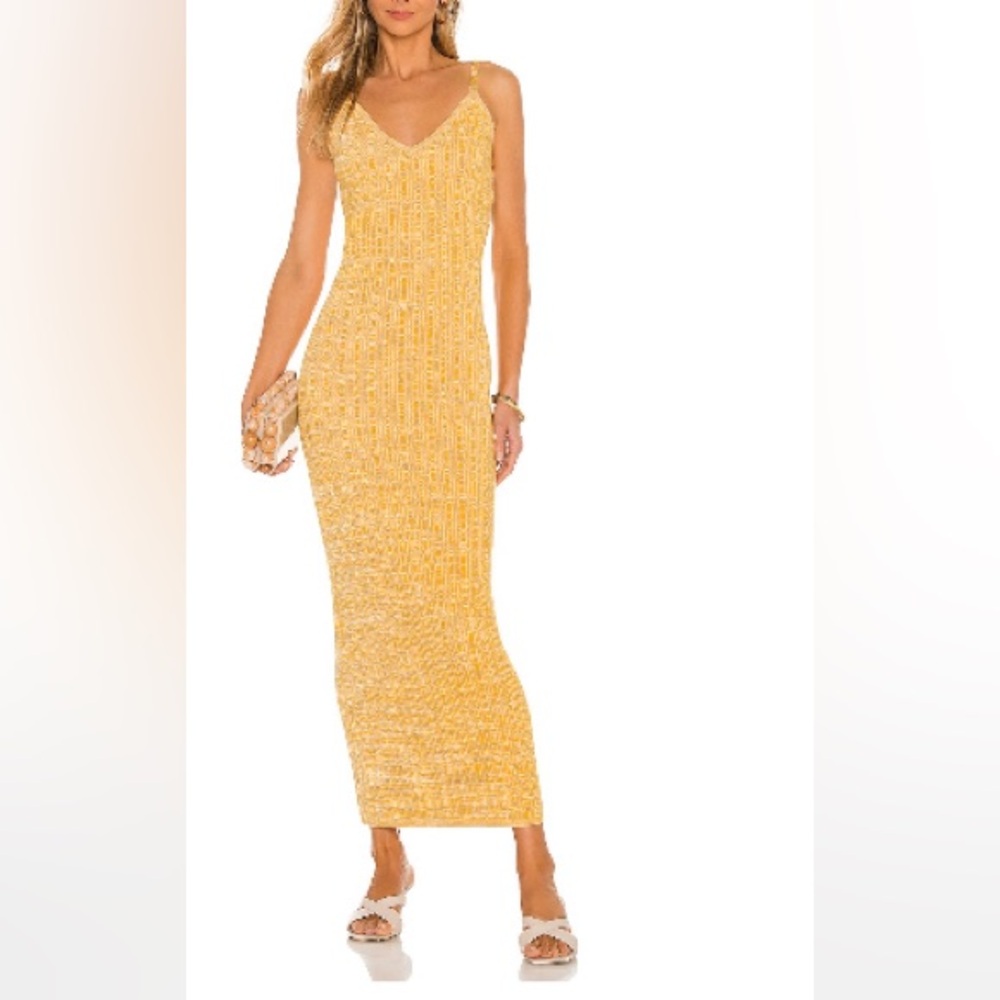Ronny Kobo Simone knit dress in canary yellow